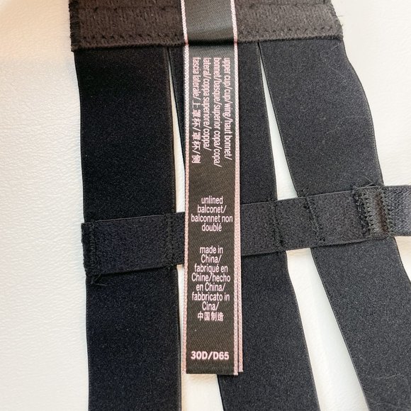 NWOT Victoria's Secret Bra 30D Unlined Balconet Strappy Banded Black - Picture 6 of 7